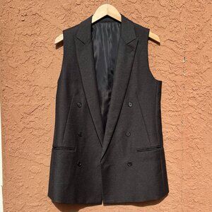 All Saints Mason Sleeveless Blazer Vest 100% Wool - Grey